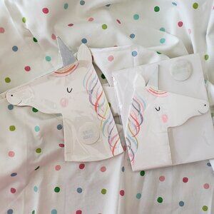NWT - Meri Meri Unicorn Paper Plates (8) & Napkins (16)